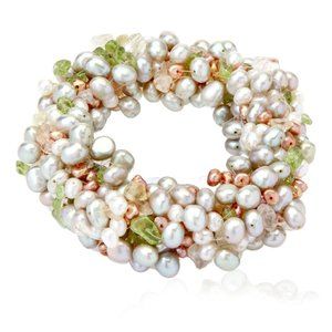 Genuine Multi Color Pearl Stretch Bracelet